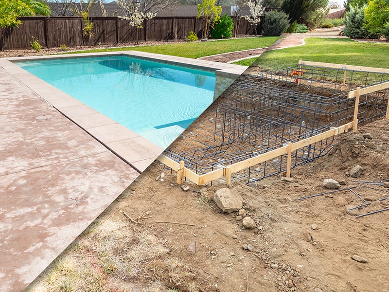 Piscinas em blocos estrutural e betão armado